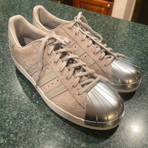 ADIDAS Superstar Metal Silver Toe Suede Sneakers